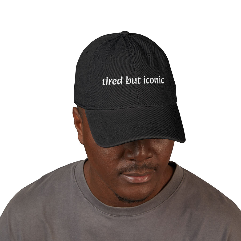 Tired But Iconic Embroidered Denim Hat