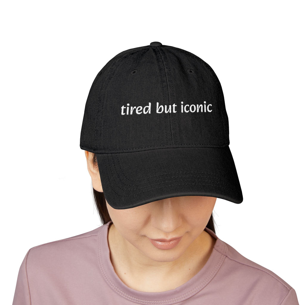 Tired But Iconic Embroidered Denim Hat